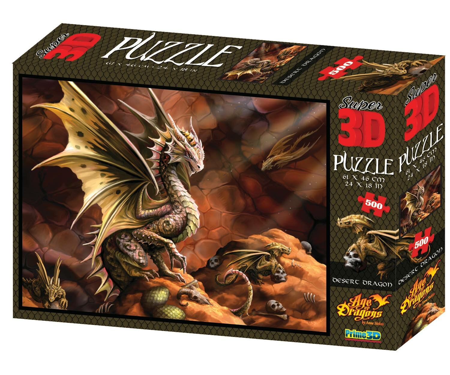 Пазл для взрослых Prime 3D 500 деталей: Пустынный дракон