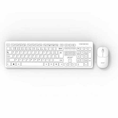 Беспроводной комплект клавиатура + мышь / русская раскладка / Acer OAK920 White автоматическая беспроводная плойка для волос wireless usb auto curler белая
