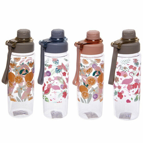 Бутылка питьевая пластиковая 650мл Фруктовый взрыв микс цветов 559₽