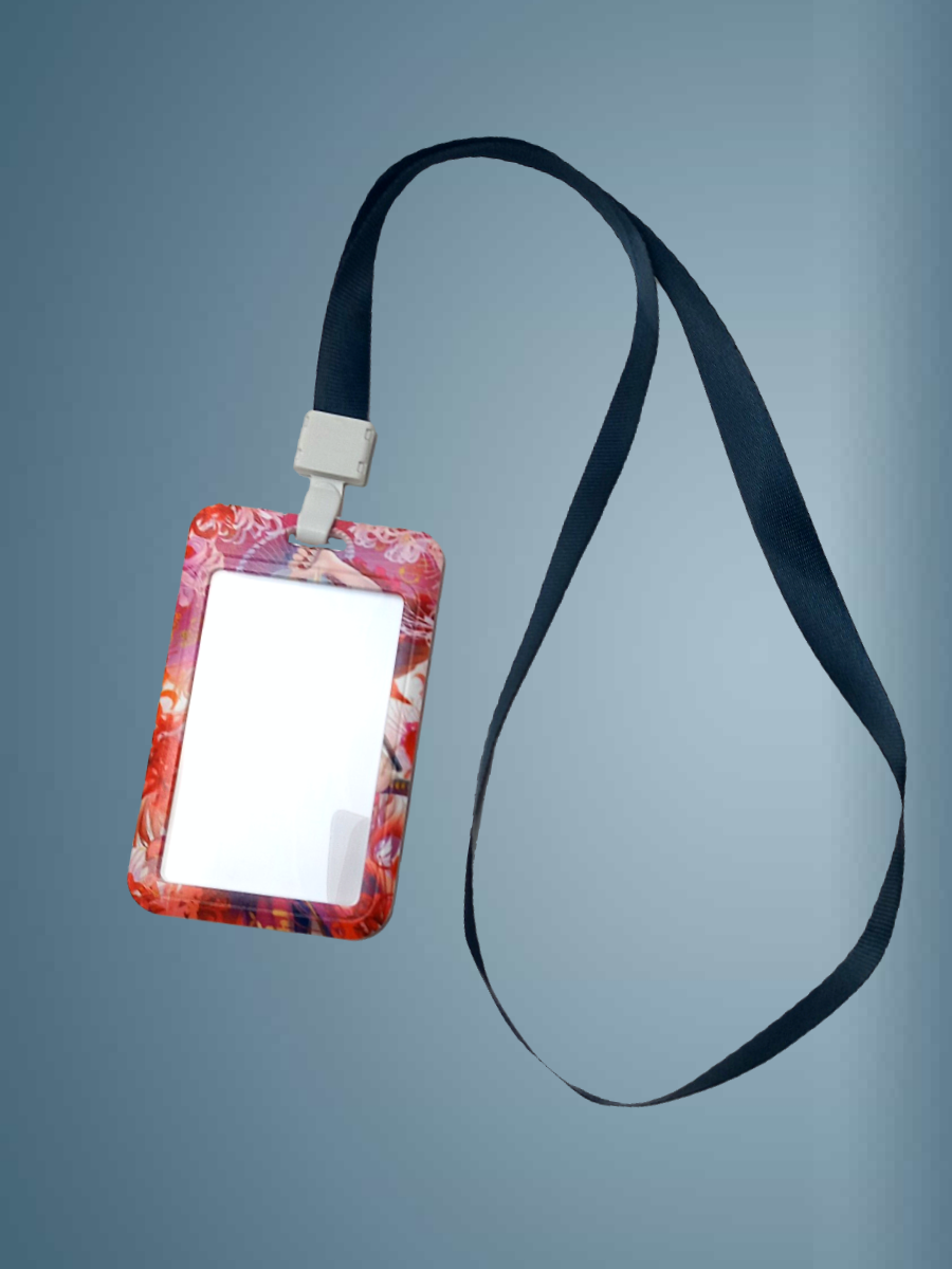 Чехол для бейджа Melody, на ленте, пластик, вертикальное крепление, красный — фото 1