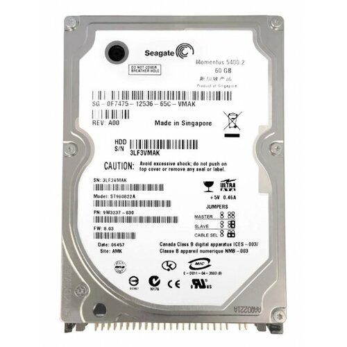 Жесткий диск Seagate 9W3237 60Gb 5400 IDE 25 HDD 9215₽