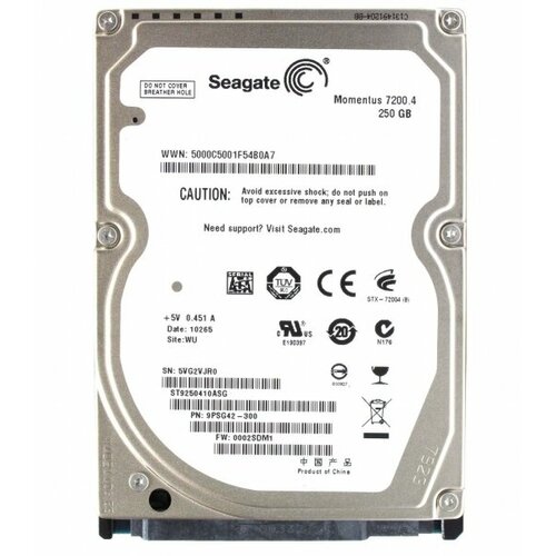 Жесткий Диск Seagate 9PSG42 250Gb 7200 SATAII 2,5 HDD жесткий диск seagate 9hv142 250gb 7200 sataii 2 5 hdd