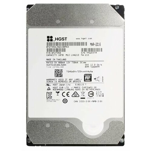 Жесткий диск HGST 0F27354 10Tb 7200 SAS 35 HDD 32630₽