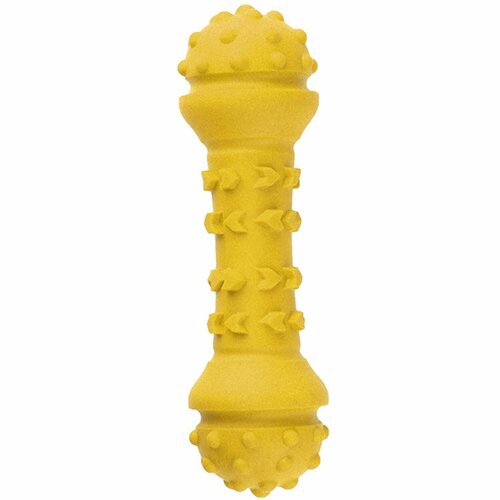 Игрушка Mr.Kranch для собак Гантель дентальная 18 см, желтая с ароматом сливок, 1 шт
