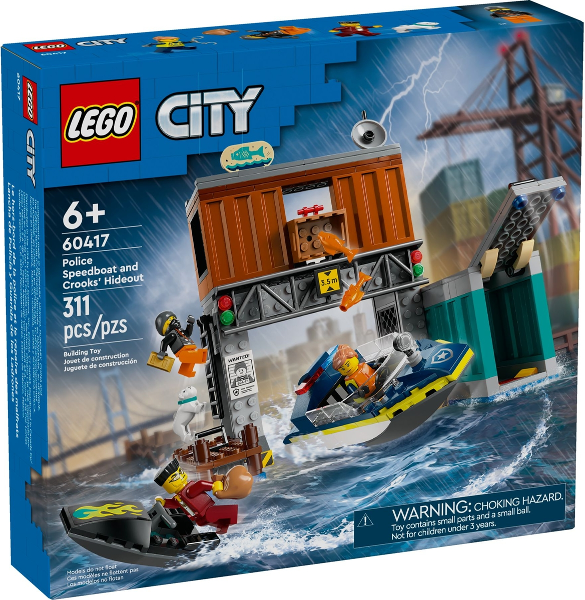 Конструктор LEGO City 60417 Полицейский катер и убежище преступников