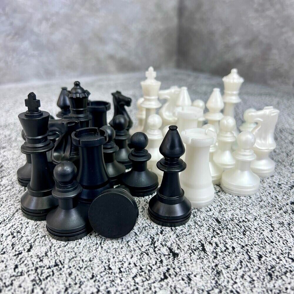 Шахматные фигуры пластиковые "Жемчужина", обиходные, без доски