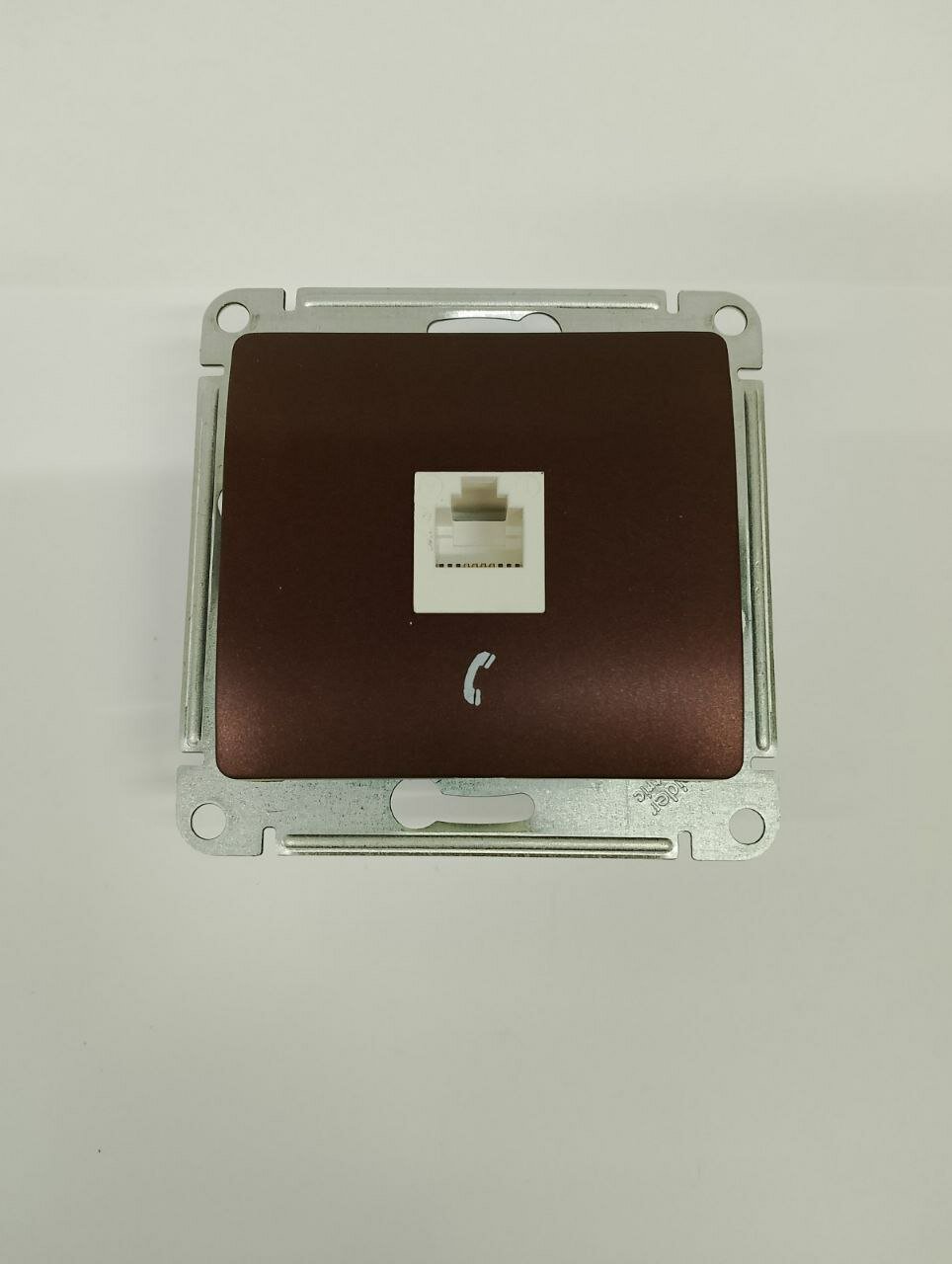 Glossa GSL001181T Розетка телефонная (RJ11, под рамку, скрытая установка, баклажан) Упаковка (10 шт.) Schneider Electric - фото №4