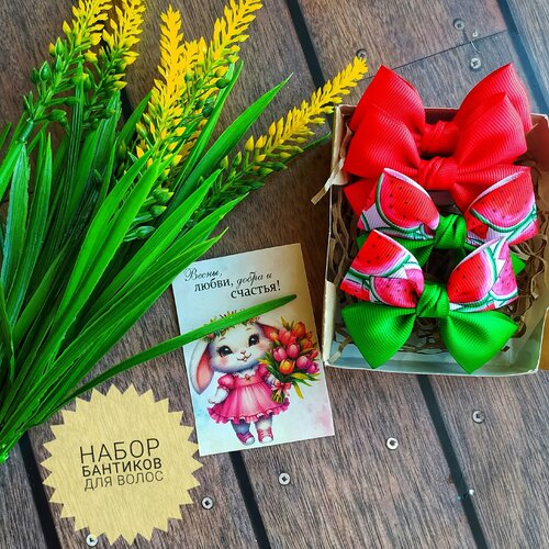 Набор бантов для волос для девочек 4 штуки