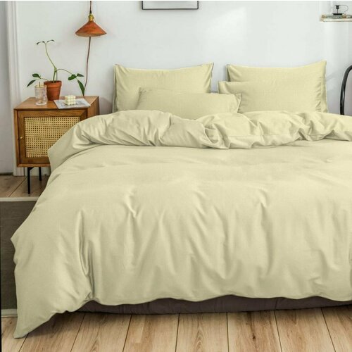 Постельное , комплект евро макси размера ,100 % Хлопок, Жатка