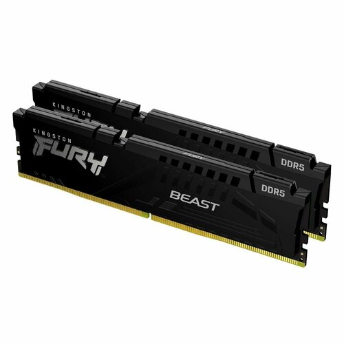Модуль памяти Kingston 64GB Kingston DDR5 6000 DIMM FURY Beast Black XMP Gaming Memory KF560C40BBK2-64 Non-ECC CL40 135V Kit of 2 2RX8 40-40-40 30260₽