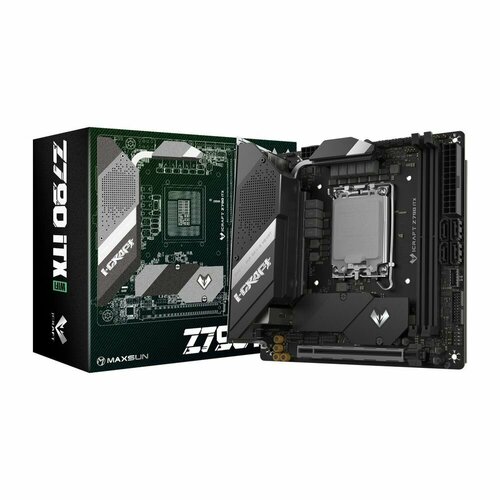 Материнская плата Maxsun iCraft Z790ITX WIFI 1700 Z790 2xDDR5 1xPCIEx162xM2 Front1xType-C2xUSB33xUSB2 Rear1xType-C4xUSB34xUSB2 4xSATA3 25GLan HDMIDP Mini-ITX RTL 2771500₽