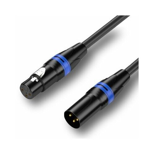 Балансный кабель XLR (F) - XLR (M) 1м черный универсальный комплект fujitsu thunderbolt™ 4 port replicator kit порт репликатор адаптер ac 3pin 20v 170w кабель 3pin eu tbt4 кабель 70 см