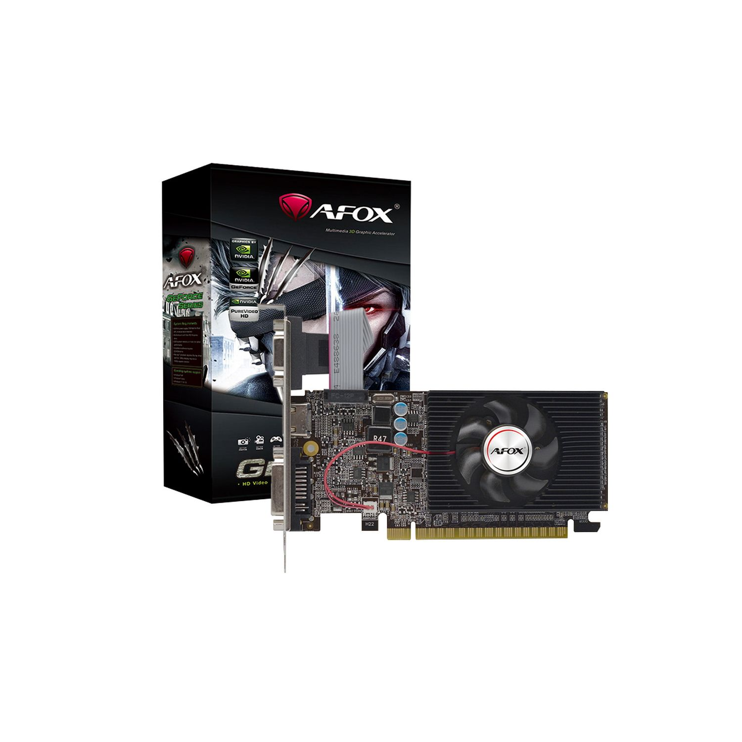 Видеокарта AFOX GT610 1GB LP DDR3 64BIT DVI HDMI VGA SINGLE FAN RTL