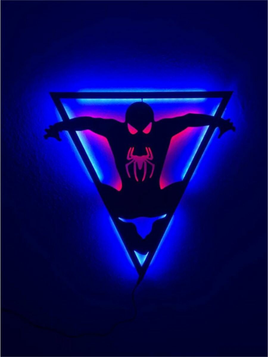 фото Светильник настенный, ночник "Человек-паук"