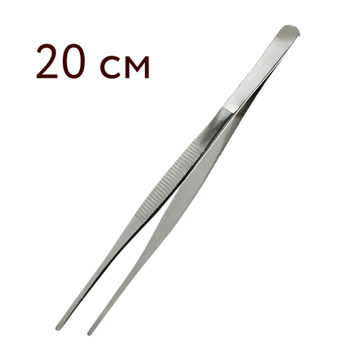 Пинцет кухонный 20 см, нерж. сталь, пинцет поварской металлический, пинцет кулинарный металлический, кухонные щипцы металлические, пинцет металл CGPro