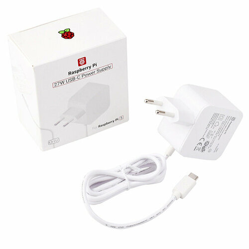 Официальный блок питания Raspberry Pi 27Вт USB-C блок питания для raspberry pi 5 27w официальный белый цвет
