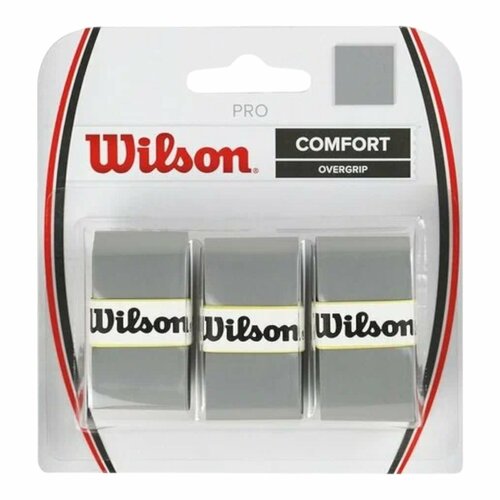 намотка верхняя wilson minions overgrip 3pk мультицвет Намотка верхняя Wilson PRO Comfort 3шт. Серый