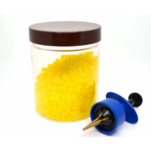 Пучковяз для мотыля с резинками цвет желтый