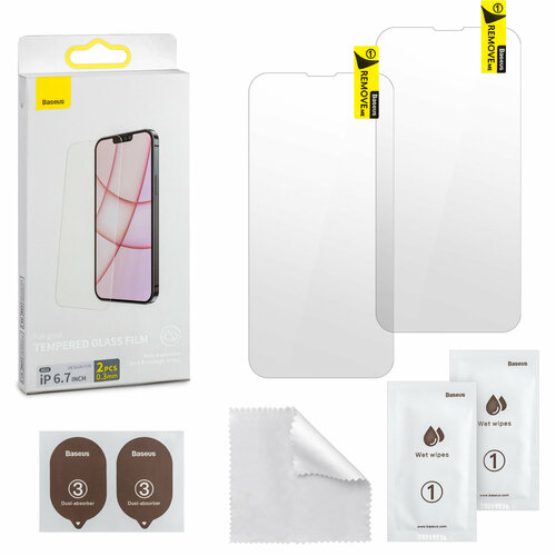 защитное стекло zagg glass elite edge privacy for iphone 14 plus 13 pro max Защитное стекло iPhone 13 Pro Max/14 Plus (6.7) Baseus Full Clear Glass 0.3 мм