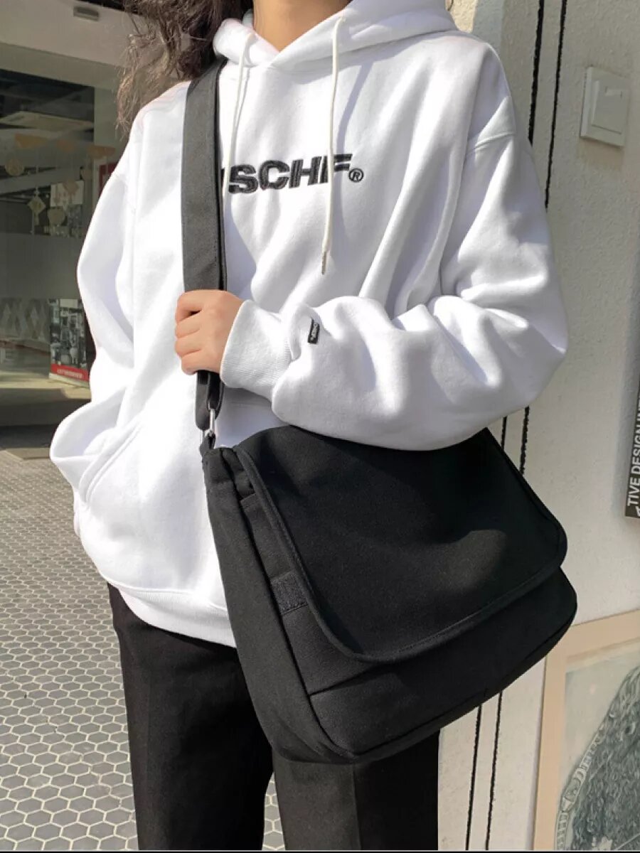 фото Сумка подростковая через плечо большая почтальонка