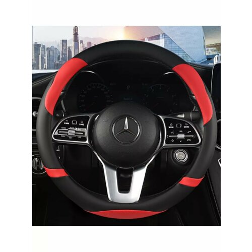 Оплетка на руль из эко кожи черно-красный 8 1200₽