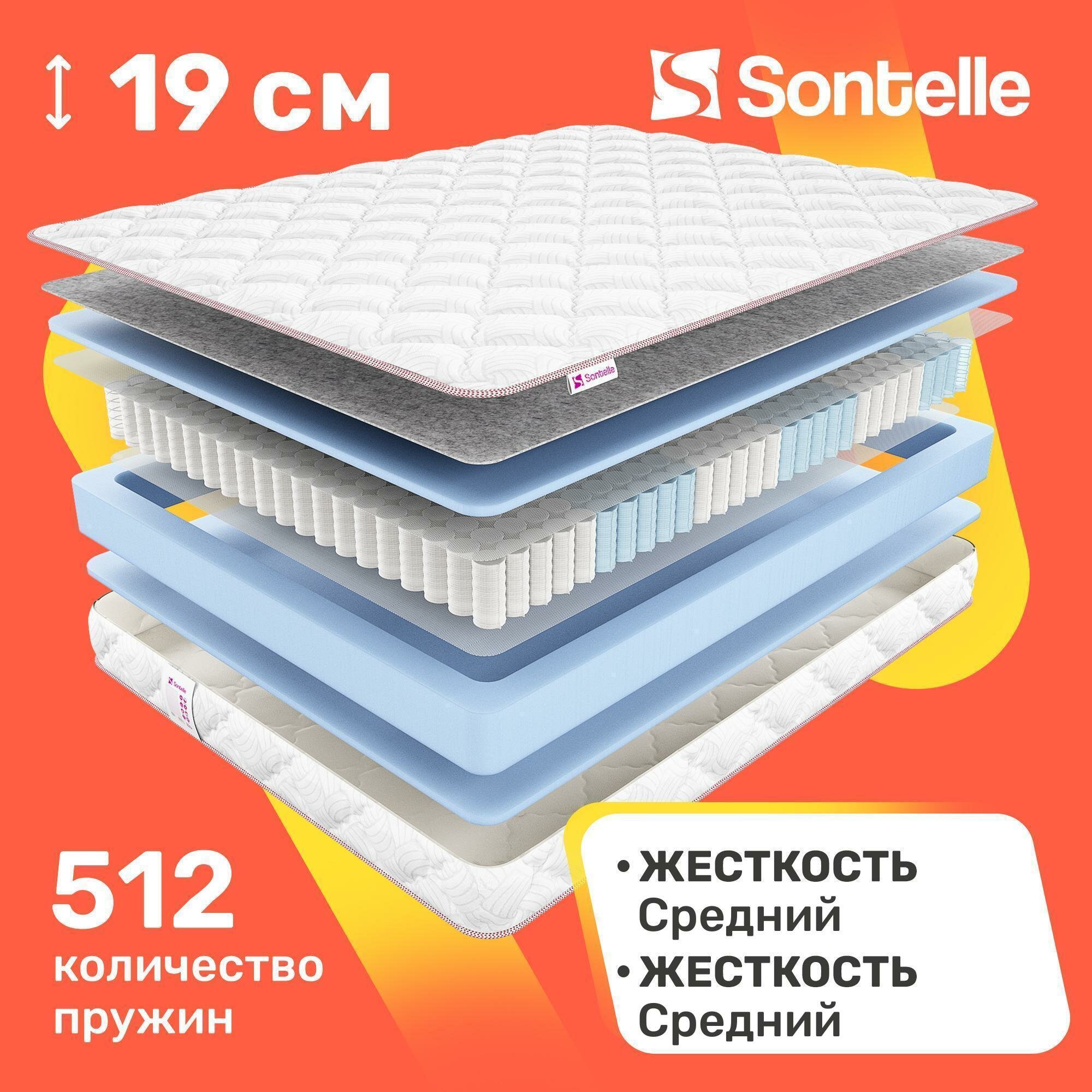 Матрас с независимыми пружинами Sontelle Coste Libby 70x190