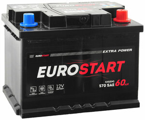 Аккумулятор EUROSTART EXTRA POWER 60 Ач 520А О/П EU600