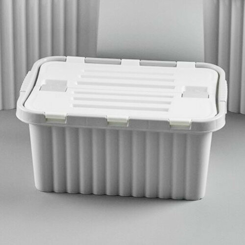 Ящик для хранения со створками сплит 10л 25,5x38x17,6см светло-серый 20010 св сер