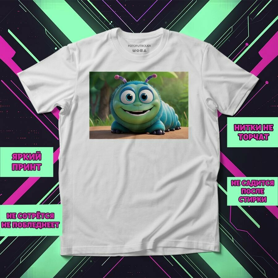 Футболка Гусеница 1, размер 9-10XL, белый