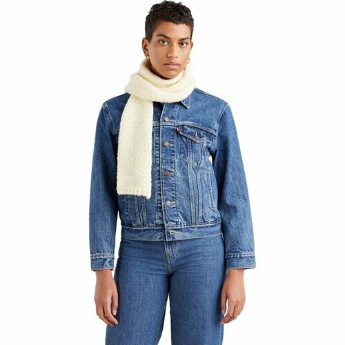 фото Шарф levi's women cozy scarf для женщин,180х18 см, one size, бежевый