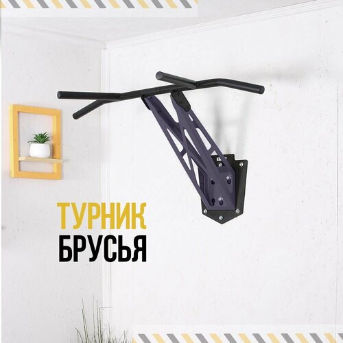 Настенный турник брусья HOMFIT серый
