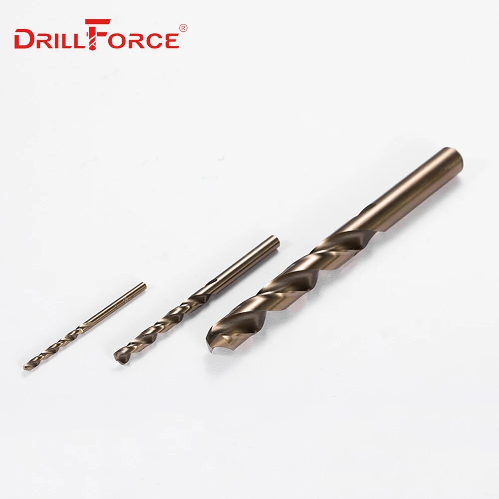 Сверла И Наборы DRILLFORCE Спиральные сверла M35 HSS-CO 10 шт. (0,5/1,5/2/2,5/3/4/4,5/5/5,5/6/6,5/7/8 мм), 2.9mm