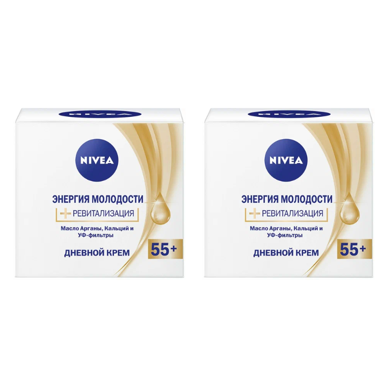NIVEA дневной крем Энергия молодости 55+,50мл ,2 шт
