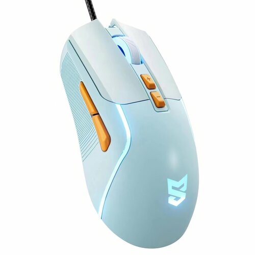 Проводная игровая мышь Sunsonny S-M7 голубой белый 1270₽