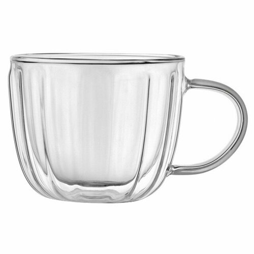 Кружка WALMER Wave 350мл двойная стенка термостекло