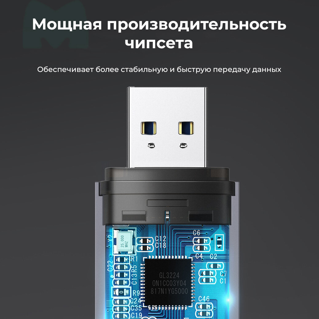 UGREEN. Кардридер USB-C + USB-A 3.0 для карт памяти TF/SD (50706) — фото 1