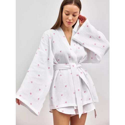 фото Пижама mimi pajamas new, размер xs, белый/розовый