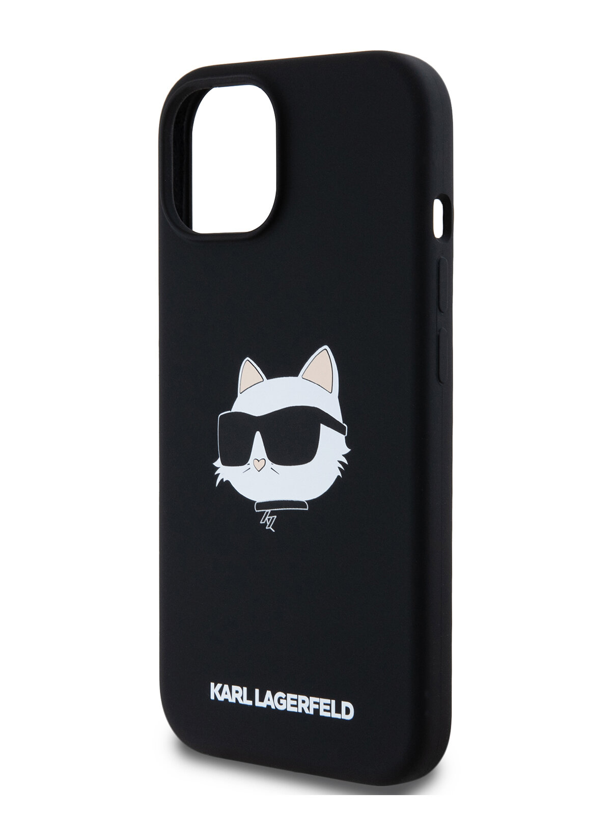 Lagerfeld для iPhone 15 чехол Liquid Silicone NFT Choupette Head Hard Black (MagSafe)