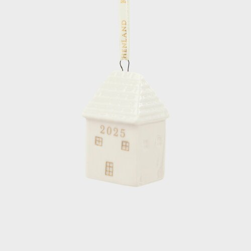 Игрушка елочная, 6 см, фарфор P, молочно-золотистая, Дом, Figure christmas золотистый