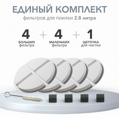 Фильтры для автоматической поилки PETFORT 2.8 литра, 4 шт.