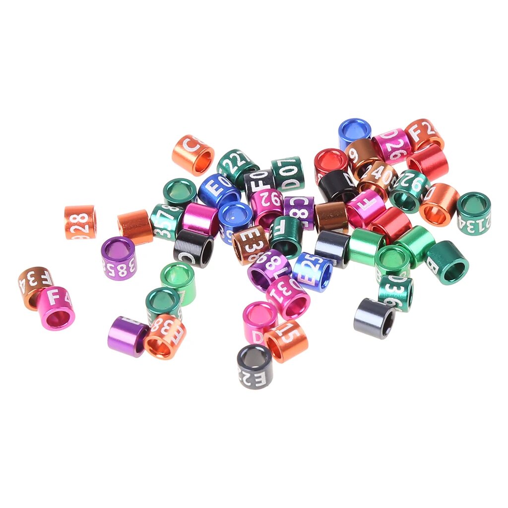 Кольца для птиц 50 шт разноцветные 3mm