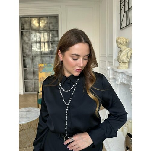 Колье Only Bijou, жемчуг культивированный, длина 130 см, серебряный, белый