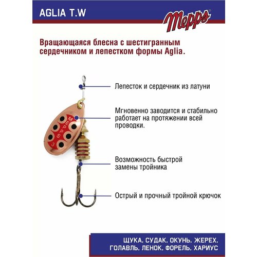 Блесна вращающаяся для рыбалки Mepps AGLIA T.W. № 3 на щуку, окуня