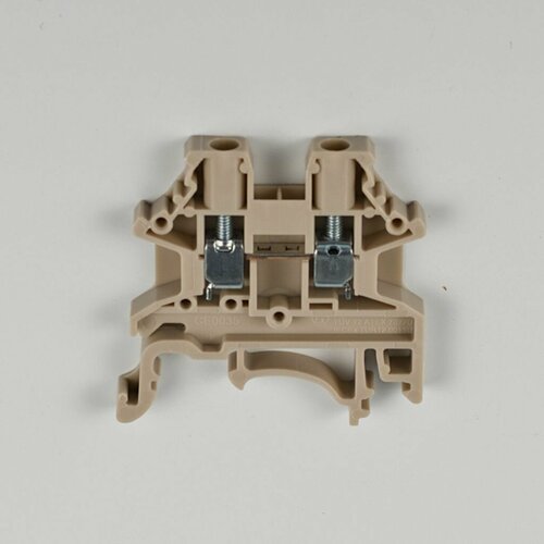 DK2.5N Клемма проходная винтовая, 24А, 0.34-2.5 мм2, 600B, цвет бежевый, Dinkle.