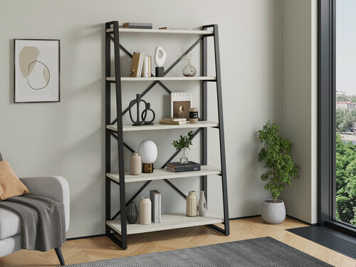 Изображение товара Стеллаж Айсберг Лофт 100х187 Черный/дуб крафт белый