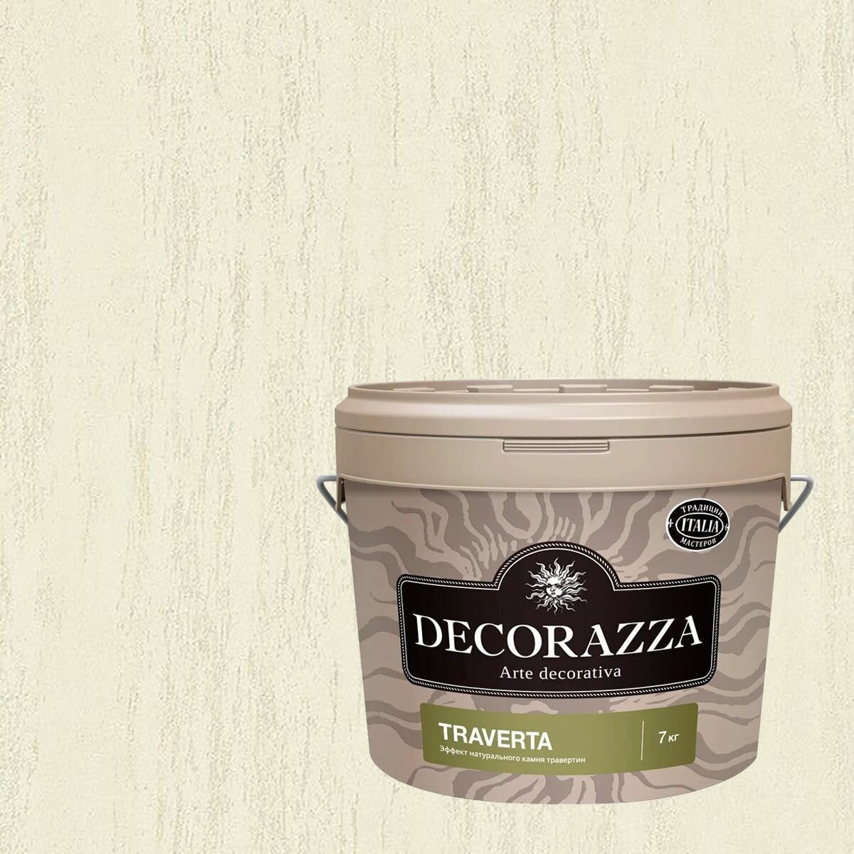 Декоративная штукатурка с эффектом натурального камня травертина Decorazza Traverta (7кг) TR 10-02