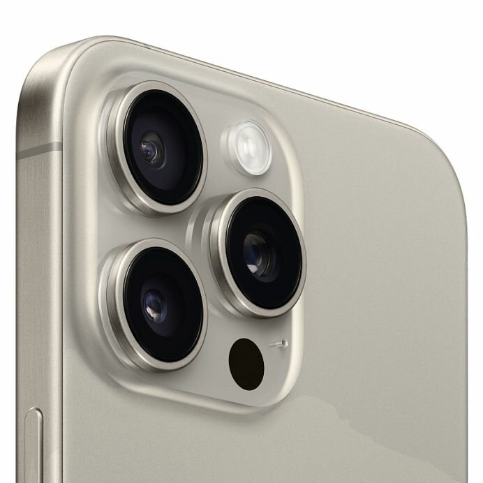 Смартфон Apple iPhone 15 Pro Max, Natural Titanium/Титан, (Sim+eSim), 8/256 ГБ, темно-бежевый — фото 1