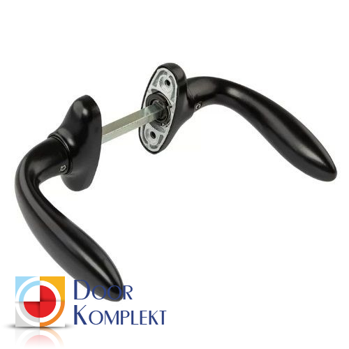 Ручка 1032.00 нажимной гарнитур раздельный для двери STUBLINA RAL 9005 (черный)