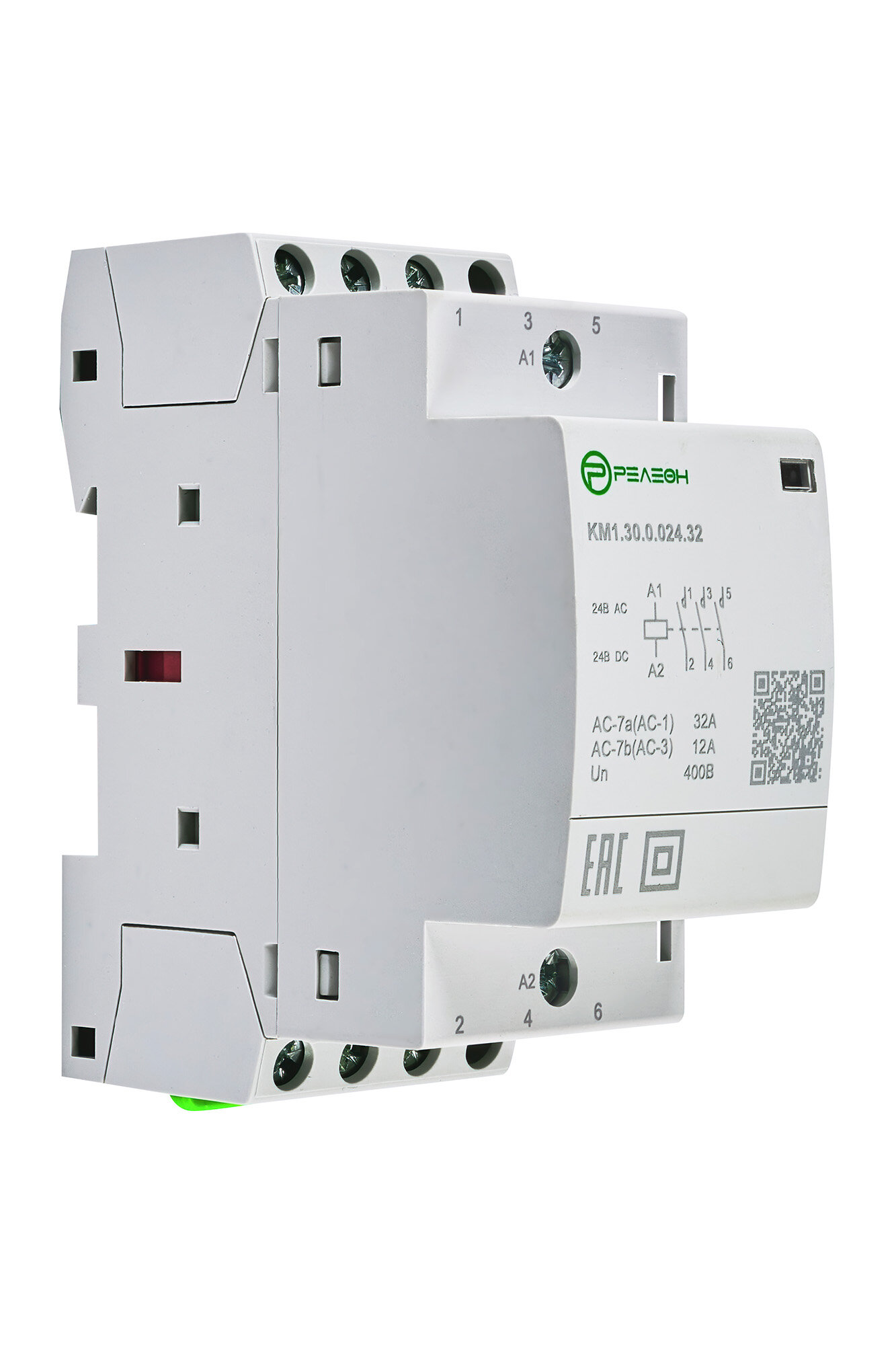 Модульный контактор 3НО+1НЗ контакт 32А; 24В AC/DC, релеон, KM1.31.0.024.32 — фото 1