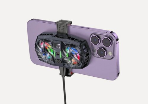 Изображение товара Кулер для смартфона Hoco GM36 Mustango + кабель USB to Type-C 1 метр , 6W, LED, 3 скорости, Черный